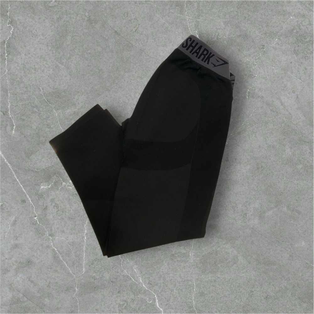 Gymshark Charcoal and Black Logo Leggings